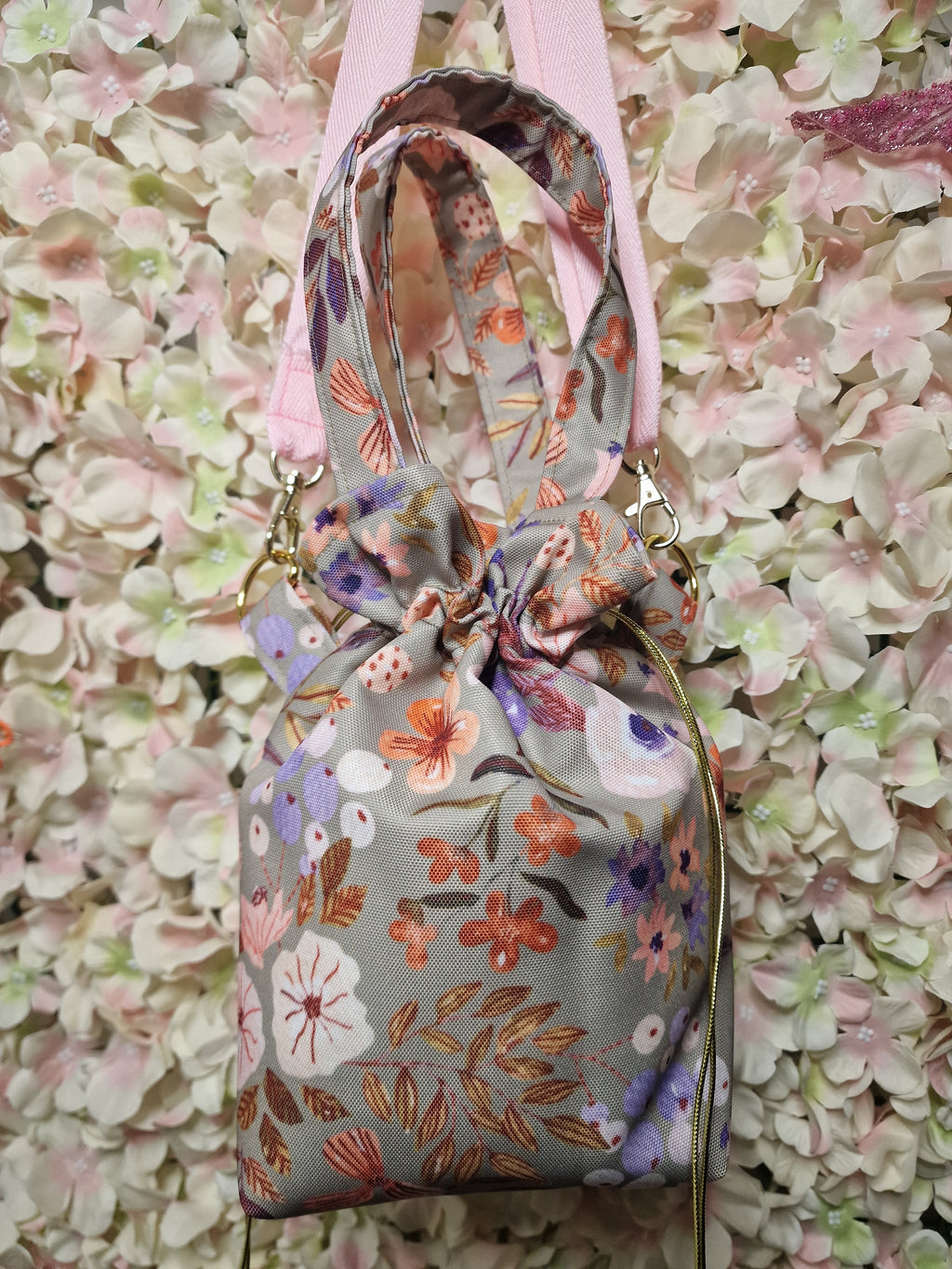 Waterproof Floral Vibrant Drawstring Bag