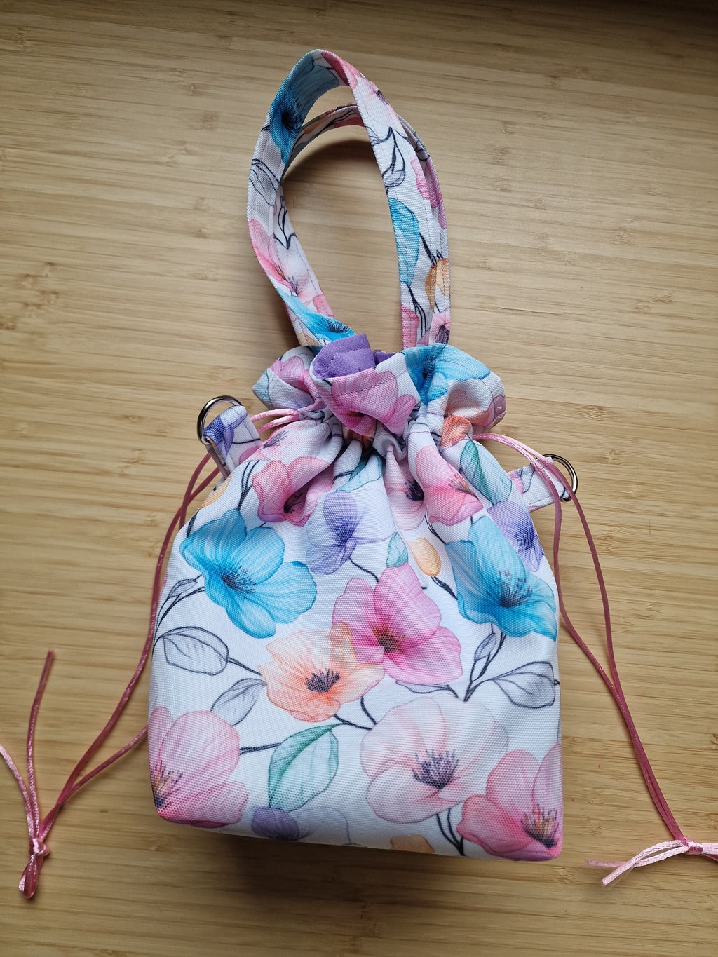 Waterproof Floral Vibrant Drawstring Bag